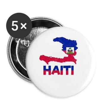 Haïti HaïtiEn Haïti Drapeau Fier Pays I Cadeau - Lot de 5 grands badges (56 mm) - blanc - Devant