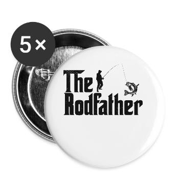 The Rodfather Fishing Rod Fisherman Fishing - Buttons large 2.2''/56 mm (5-pack) - white - Front