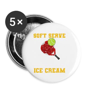Padel Paddle Tennis Sport Glace Je Cadeau - Lot de 5 grands badges (56 mm) - blanc - Devant