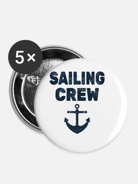 Sailing crew - Buttons groß 56 mm (5er Pack) - Weiß