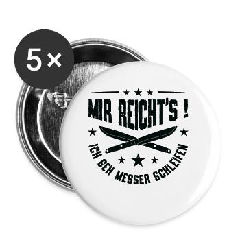 Messer Selbst Schmieden Damast Stahl Schmied - Buttons groß 56 mm (5er Pack) - Weiß - Vorne