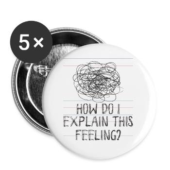 Psychologie Psychologue Psychiatrie Humour - Lot de 5 grands badges (56 mm) - blanc - Devant