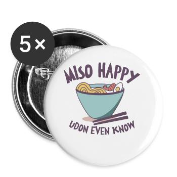 Asian Food Udon Miso Noodle Asian Cuisine - Buttons large 2.2''/56 mm (5-pack) - white - Front