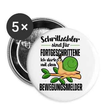 Schrittzähler Sind Für Fortgeschrittene Schnecken - Buttons groß 56 mm (5er Pack) - Weiß - Vorne