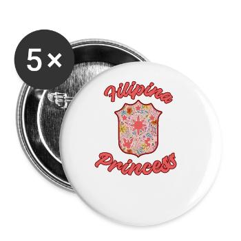 Philippines Filipina Pride Flag Heart I Gift - Buttons large 2.2''/56 mm (5-pack) - white - Front