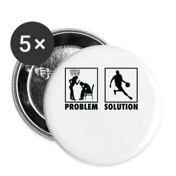 Problème de déclaration des joueurs de basket-ball - Lot de 5 grands badges (56 mm) - blanc - Devant