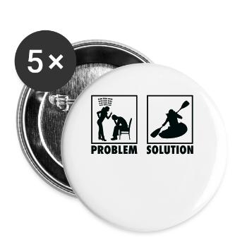 Kayaking Kayaker Kayak Statement Problem Solution. - Buttons groß 56 mm (5er Pack) - Weiß - Vorne