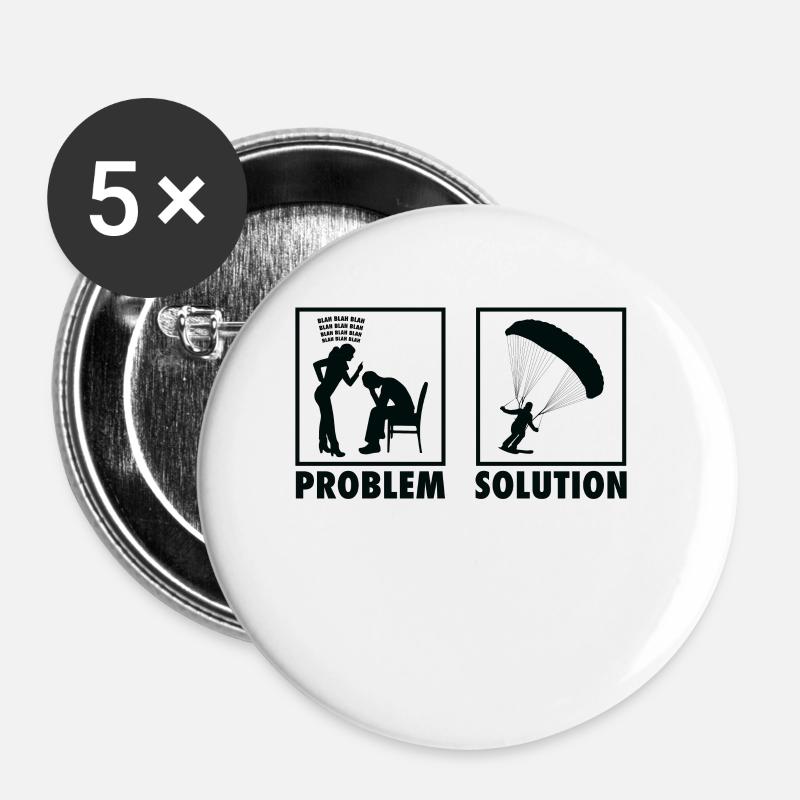 Parachuting Skydiving Skydiver Statement Problem - Buttons large 2.2''/56 mm (5-pack) - white