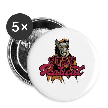 Rat Ratical Rodent Rat Owners Pet - Buttons large 2.2''/56 mm (5-pack) - white - Front