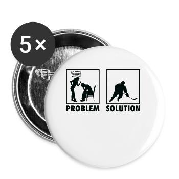 Ice Hockey Ice Hockey Players Statement Problem - Buttons groß 56 mm (5er Pack) - Weiß - Vorne