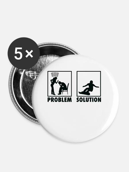 Snowboarding Snowboarder Athletes Statement - Buttons groß 56 mm (5er Pack) - Weiß