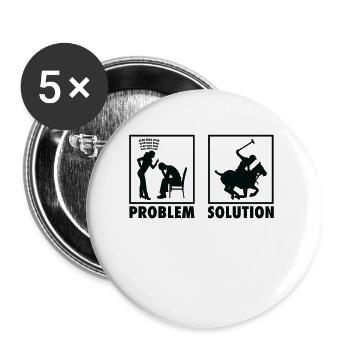 Polo Horseback Game Polo Players Statement - Buttons large 2.2''/56 mm (5-pack) - white - Front