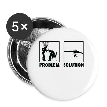 Paragliding Paragliders Statement Problem - Buttons groß 56 mm (5er Pack) - Weiß - Vorne