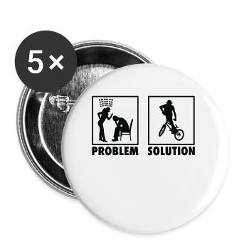 BMX Bikers Statement Solution au problème. - Lot de 5 grands badges (56 mm) - blanc - Devant