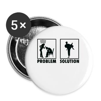 Karaté Pratiquants de Karaté Karatéka Déclaration - Lot de 5 grands badges (56 mm) - blanc - Devant