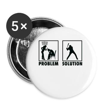Baseball Baseball Players Statement Problem - Buttons groß 56 mm (5er Pack) - Weiß - Vorne