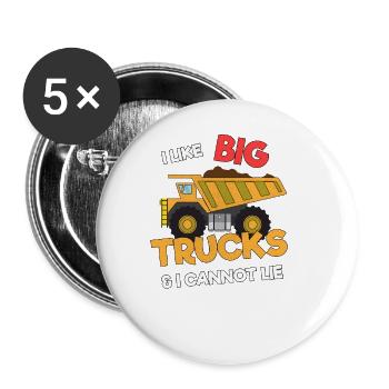 Excavator Construction Site Construction Worker Construction Lie I Gift - Buttons large 2.2''/56 mm (5-pack) - white - Front