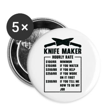 Knifemaking Knife Making Bladesmith Smithing Knife - Buttons large 2.2''/56 mm (5-pack) - white - Front