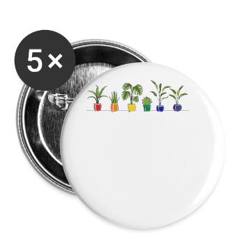 Arc-en-ciel végétal LGBTQ - Lot de 5 grands badges (56 mm) - blanc - Devant