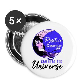 Energy Medicine Positive Energy Healing - Buttons large 2.2''/56 mm (5-pack) - white - Front