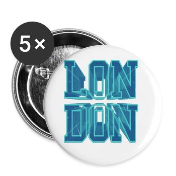 Londres Angleterre UK City Police 3D Skyline - Lot de 5 grands badges (56 mm) - blanc - Devant