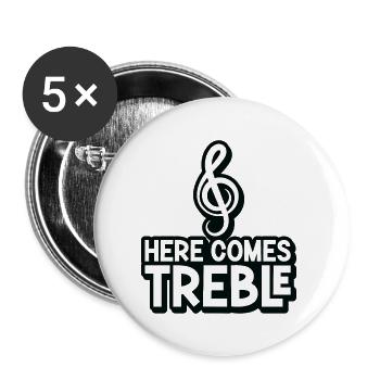 Musique Violon Clef Musique Symbole Musicien - Lot de 5 grands badges (56 mm) - blanc - Devant