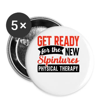 Physikalische Therapie Bereiten Sie sich auf die - Buttons groß 56 mm (5er Pack) - Weiß - Vorne