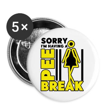 Schwangerschaft Lustige Ankündigung Ich habe eine - Buttons groß 56 mm (5er Pack) - Weiß - Vorne