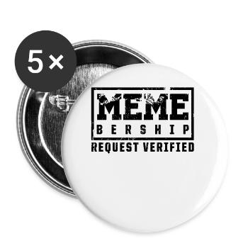 Social Media Meme Mitgliedschaftsantrag - Buttons groß 56 mm (5er Pack) - Weiß - Vorne