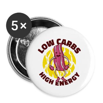 Keto-Diätassistent Low Carb Lebensmittel - Buttons groß 56 mm (5er Pack) - Weiß - Vorne
