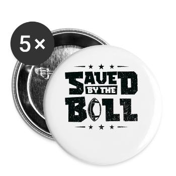 Fußball gerettet von Thr Sports Fußballspieler - Buttons groß 56 mm (5er Pack) - Weiß - Vorne