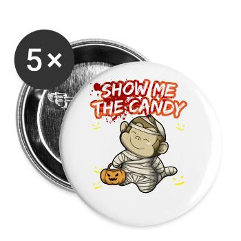 Montrez-moi le truc ou la friandise du costume d’Halloween - Lot de 5 grands badges (56 mm) - blanc - Devant