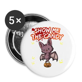 Montrez-moi le truc ou la friandise du costume d’Halloween - Lot de 5 grands badges (56 mm) - blanc - Devant