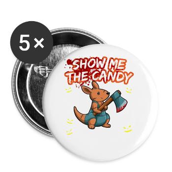 Montrez-moi le truc ou la friandise du costume d’Halloween - Lot de 5 grands badges (56 mm) - blanc - Devant