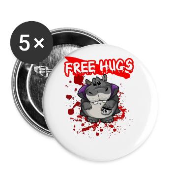 Câlins gratuits Sarcasme d’Halloween Effrayant Effrayant Costume Effrayant - Lot de 5 grands badges (56 mm) - blanc - Devant
