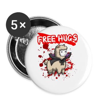 Câlins gratuits Sarcasme d’Halloween Effrayant Effrayant Costume Effrayant - Lot de 5 grands badges (56 mm) - blanc - Devant