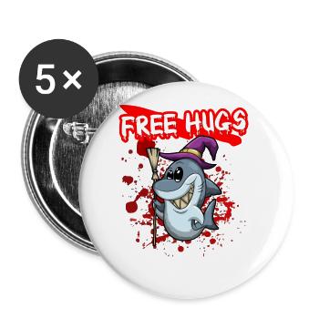 Câlins gratuits Sarcasme d’Halloween Effrayant Effrayant Costume Effrayant - Lot de 5 grands badges (56 mm) - blanc - Devant
