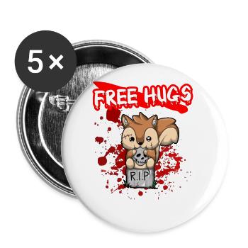 Câlins gratuits Sarcasme d’Halloween Effrayant Effrayant Costume Effrayant - Lot de 5 grands badges (56 mm) - blanc - Devant