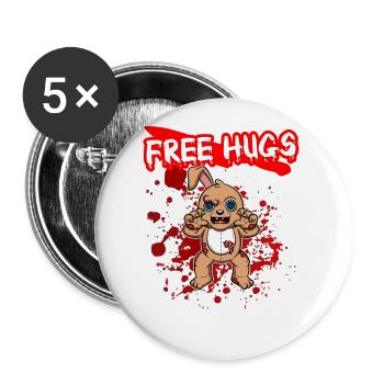 Câlins gratuits Sarcasme d’Halloween Effrayant Effrayant Costume Effrayant - Lot de 5 grands badges (56 mm) - blanc - Devant