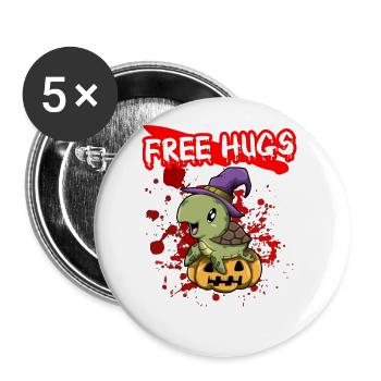 Câlins gratuits Sarcasme d’Halloween Effrayant Effrayant Costume Effrayant - Lot de 5 grands badges (56 mm) - blanc - Devant