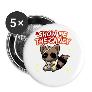 Montrez-moi le truc ou la friandise du costume d’Halloween - Lot de 5 grands badges (56 mm) - blanc - Devant