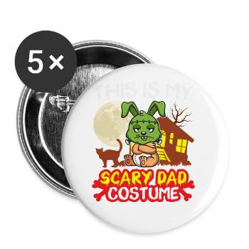C’est mon costume de père effrayant drôle Halloween - Lot de 5 grands badges (56 mm) - blanc - Devant