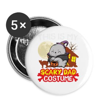 C’est mon costume de père effrayant drôle Halloween - Lot de 5 grands badges (56 mm) - blanc - Devant