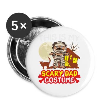 C’est mon costume de père effrayant drôle Halloween - Lot de 5 grands badges (56 mm) - blanc - Devant