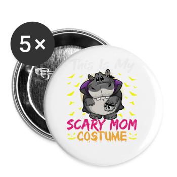 C’est mon costume de maman effrayant drôle Halloween - Lot de 5 grands badges (56 mm) - blanc - Devant