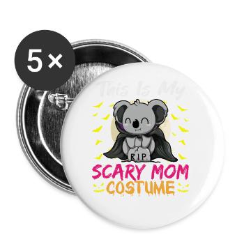 C’est mon costume de maman effrayant drôle Halloween - Lot de 5 grands badges (56 mm) - blanc - Devant
