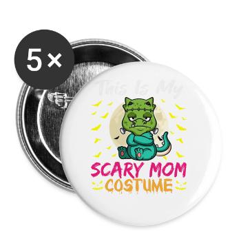 C’est mon costume de maman effrayant drôle Halloween - Lot de 5 grands badges (56 mm) - blanc - Devant