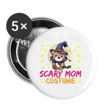 C’est mon costume de maman effrayant drôle Halloween - Lot de 5 grands badges (56 mm) - blanc - Devant