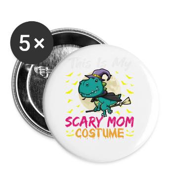 C’est mon costume de maman effrayant drôle Halloween - Lot de 5 grands badges (56 mm) - blanc - Devant