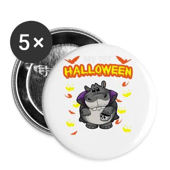 Mon premier anniversaire d’Halloween Scary Hallow’s Eve - Lot de 5 grands badges (56 mm) - blanc - Devant